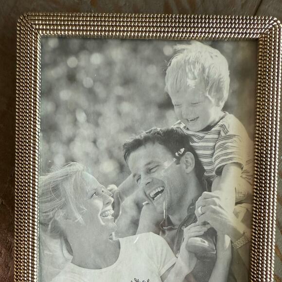 5x7 Green Tea Gallery Picture Frame Gold Rope White Rhinestones - Picture 3 of 4